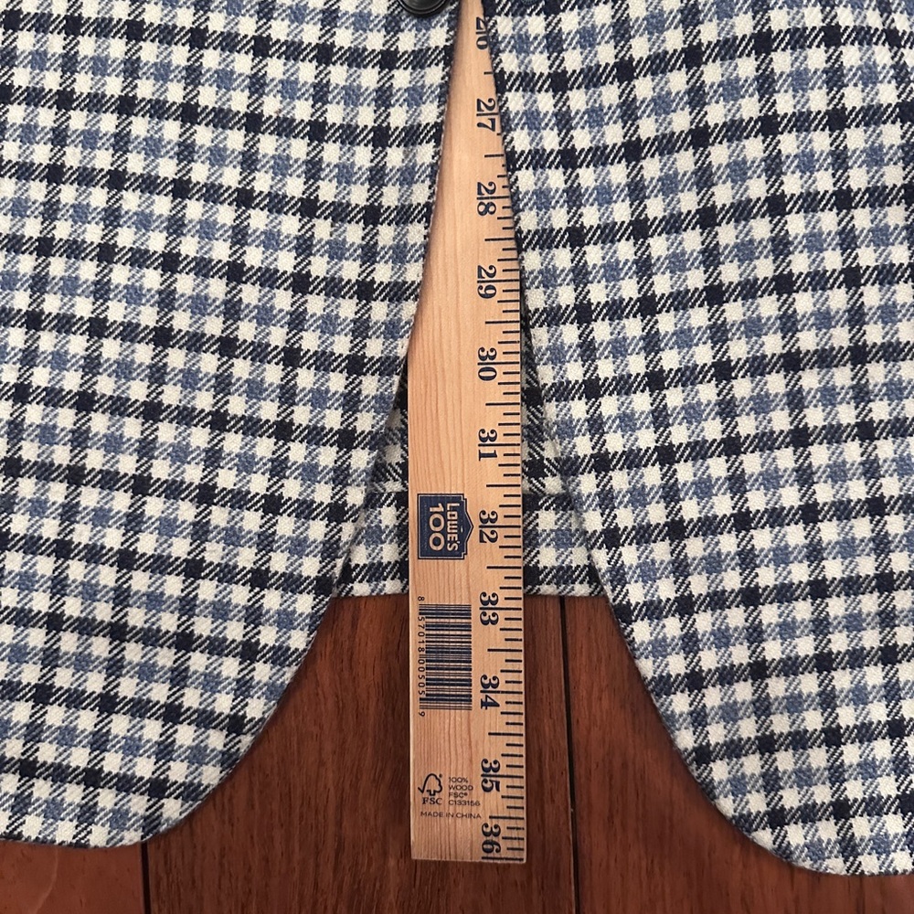 Kiton 100% Cashmere Men's Blazer - Black, Blue and White Checkered size IT 61 - Picture 7 of 17
